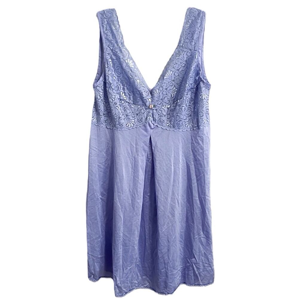 Amoreuse Womens Babydoll Dress M Periwinkle Blue Purple Coquette Lace Rosette